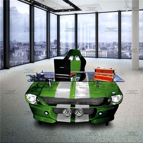 Mesa de Escritório Mustang K9 (mustang Verde com Faixa Branca)