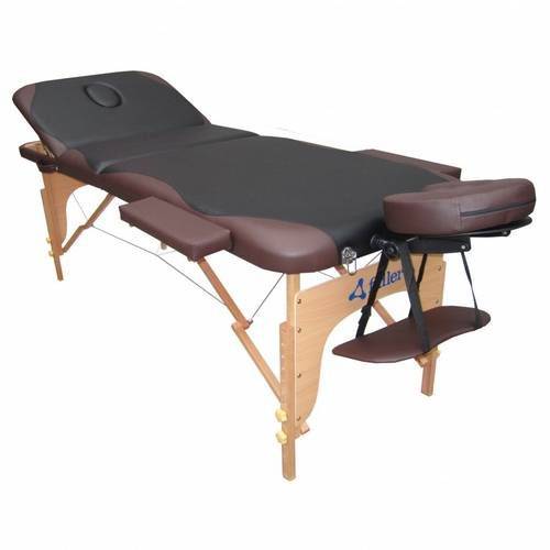 Mesa de Massagem Portátil Fidler 3 Seções Preta com Marrom
