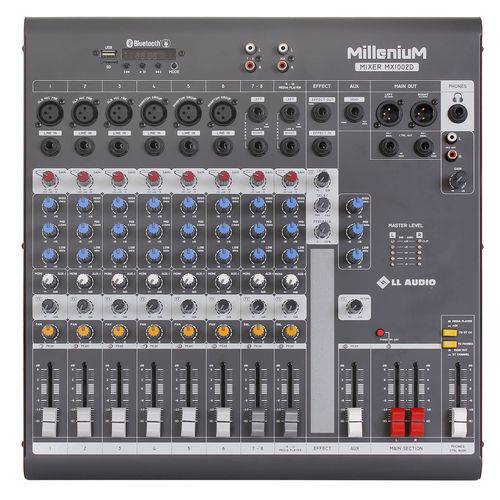 Mesa de Som 10 Canais LL Áudio - Millenium MX 1002D USB / BLUETOOTH / EFEITO de VOZ