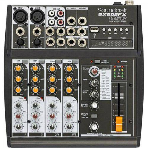 Mixer 06 Canais Sx602fx USB Soundcraft