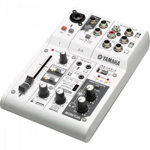 Mesa de Som e Interface de Áudio 3 Canais Ag03 Branca Yamaha