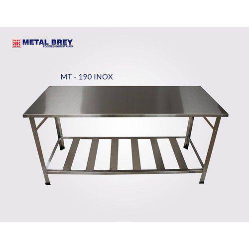 Mesa de Trabalho de 1,90 M X 0,80 M Total Inox Mt-190-I - Metal Brey
