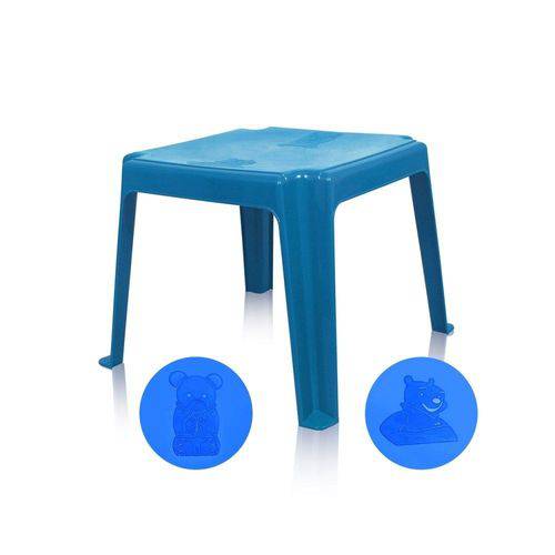 Mesa Decorada Teddy Infantil 45x45cm Azul