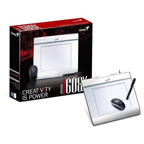 Mesa Digitalizadora Genius 31100029101 Mousepen I608X 8X6 5120 LPI/2048 Niveis + Mouse USB