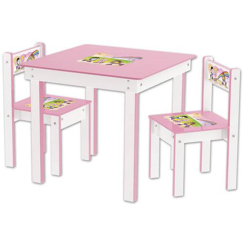 Mesa Mesinha Infantil 2 Cadeiras Goplay Rosa