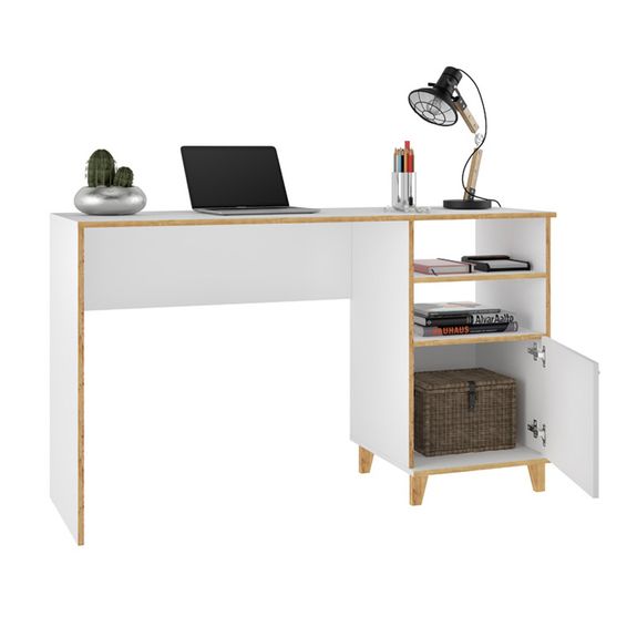 Mesa para Computador BC 67 - Branco / Pinus