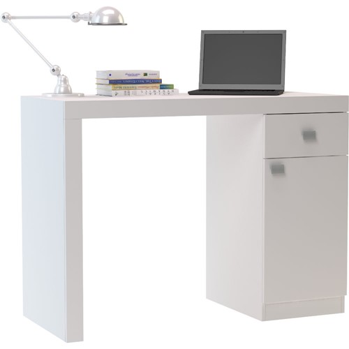 Mesa para Computador com 1 Porta e 1 Gaveta BC 35 - BRV Móveis - Branco