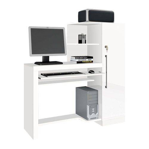 Mesa para Computador com Armário 1 Porta Aroeira Branco Jcm