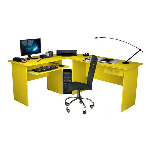 Mesa para Computador Completa para Trabalho Amarela
