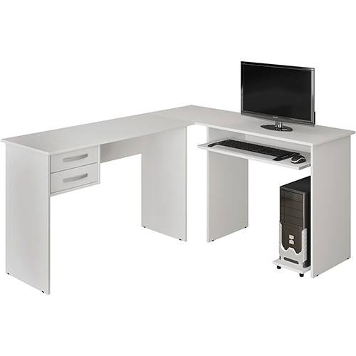 Mesa para Computador Triunfo com 2 Gavetas Branco - Benetil Móveis