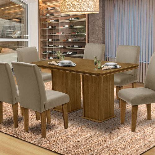 Mesa para Sala de Jantar com 6 Cadeiras Amsterdam – Dobuê Movelaria - Mell / Mascavo