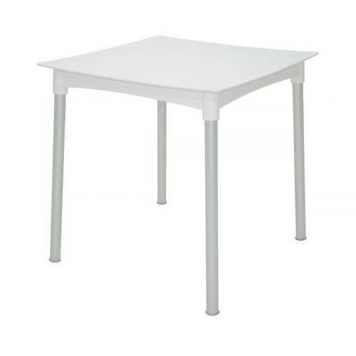 Mesa Plastica Diana Branca com Pernas de Aluminio Anodizado