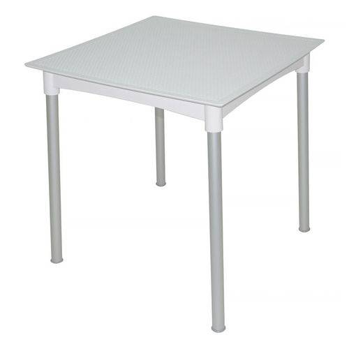 Mesa Plastica Laura Branca com Pernas de Aluminio Anodizado