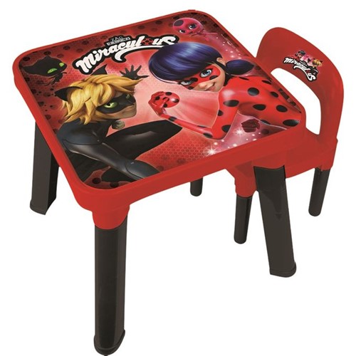 Mesinha Infantil com Cadeira Miraculous Ladybug - Fun - FUN