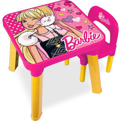 Mesinha Infantil Fun de Atividades com Cadeira - Barbie Pets