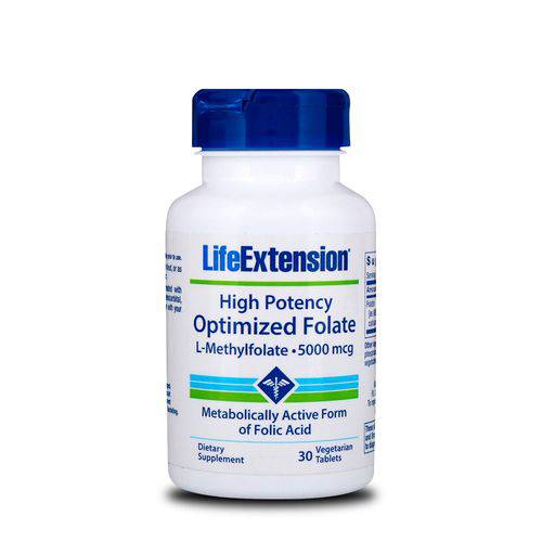 Metil Folato Otimizado 500mcg (30 Tabletes) Life Extension