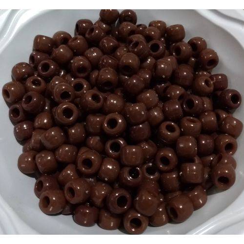 Miçangão Tererê Opaco Plastico- Cor Marrom Chocolate (cor 28) - Pct 500g