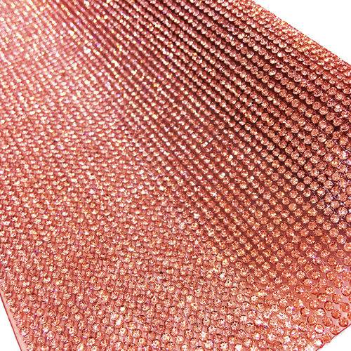 Micro Manta de Strass Rosê 24cm X 40cm