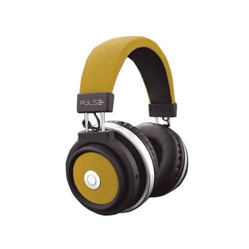 Microfone C/ Fone de Ouvido Pulse Bluetooth Large Preto/Amarelo (PH233) *