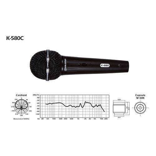 Microfone com Fio Kit 3 Peças K 580 Waldman