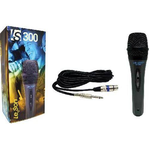 Microfone com Fio Profissional Ls300 Cabo de 5 Metros Leson
