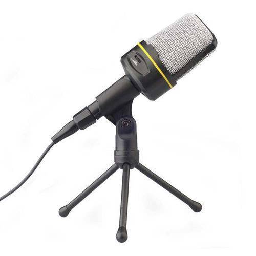 Microfone Condensador Multimídia com Tripé para Gravacao no Pc