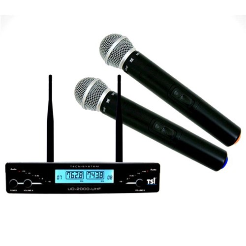 Microfone Duplo Sem Fio em UHF UD-2000 TSI
