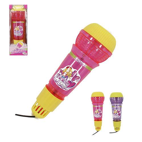 Microfone Infantil com Eco Glam Girls Colors Luz a Bateria na Caixa Wellkids