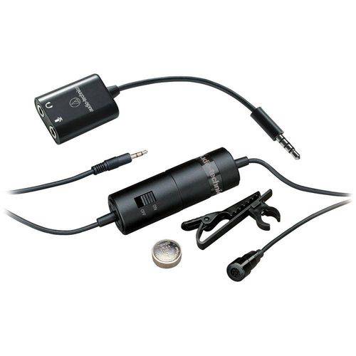 Microfone P/ Smartphones Omnidirectional Condensador de Lapela Atr3350is Audio-Technica