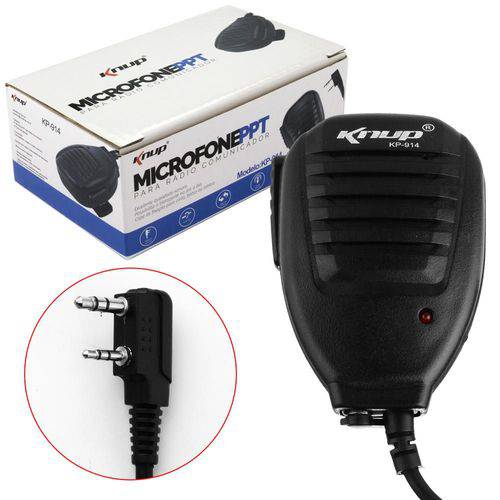 Microfone Ppt para Radio Comunicador 50mw Kp-914 Knup