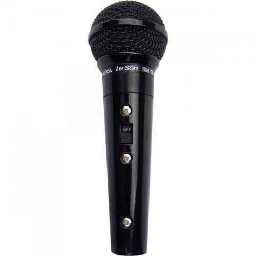 Microfone Profissional com Fio Cardióide Preto Metálico Sm58