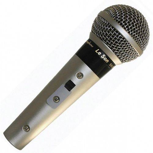 Microfone Profissional com Fio Cardióide Sm58 P4 Leson Champagne