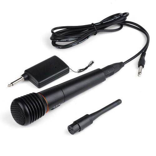 Microfone Sem Fio Profissional Completo Cabo Transmissor Wireless