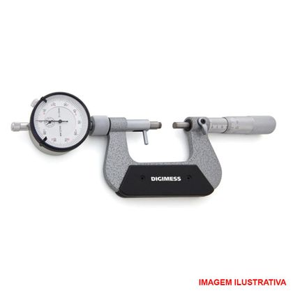 Micrômetro Externo - com Relógio Comparador 0-25mm - Digimess Certificado de Calibração