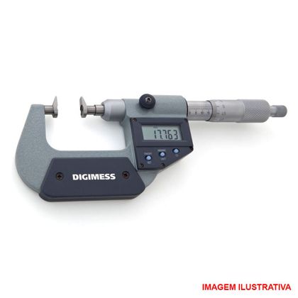 Micrômetro Externo Digital - Medir Espessura / Resaltos / Dentes Ip54 0-25mm-digimess - 112.190 com Certificado Rastreável - Rbc **
