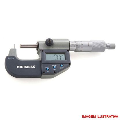 Micrômetro Externo Digital - para Tubos Base1,8x8 / 0-25mm - Digimess Produto Sem Certificado