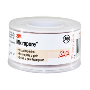 Micropore 25mm X 10mt Cor da Pele 3M (Cód. 9166)