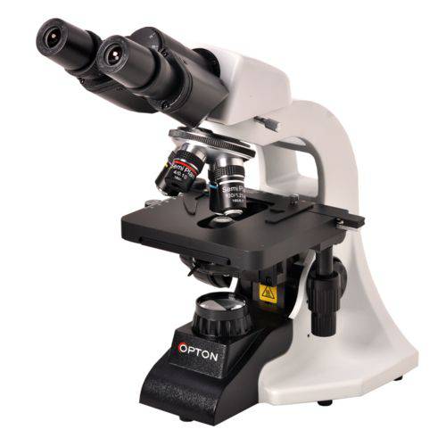 Microscópio Biológico Binocular LED Aumento 40x Até 1000x, Objetivas Semi Planacromáticas Opton TNB-01B