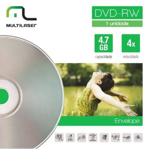 Midia DVD-RW Vel. 04X - Envelope Impresso Multilaser DV064