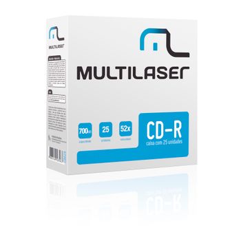Mídia Multilaser CD-R Vel. 52X - 25 Un. Envelope Impresso em Caixa - CD029 CD029
