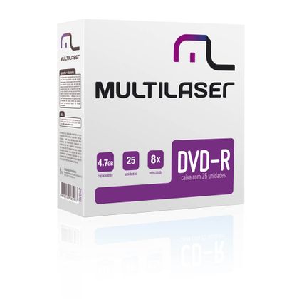 Midia Multilaser DVD-R Vel. 08X - 25 Un. Envelope Fino em Caixa - DV042 DV042