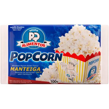 Milho de Pipoca para Micro-ondas Popcorn Sabor Manteiga PQ 100g