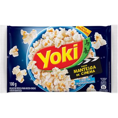 Milho de Pipoca para Micro-Ondas Sabor Manteiga de Cinema Yoki 100g