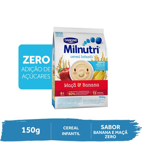 Cereal Infantil Milnutri Banana e Maçã Zero 150g