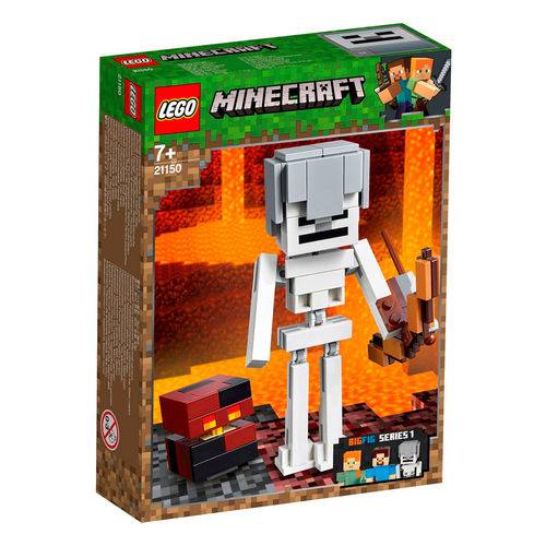 Minecraft Bigfig Esqueleto com Cubo de Magma - 21150