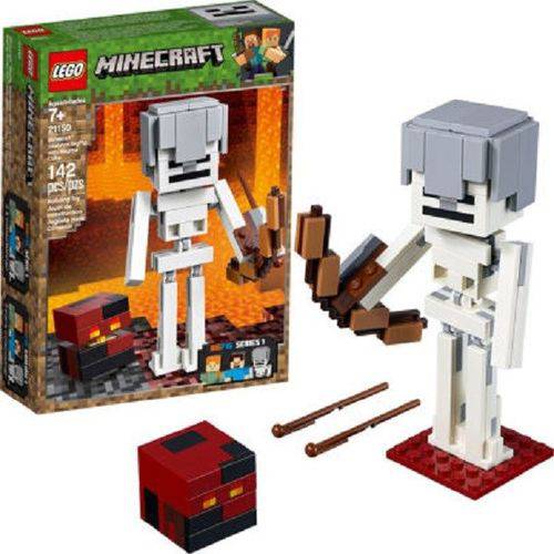 Minecraft Bigfig Esqueleto com Cubo de Magma
