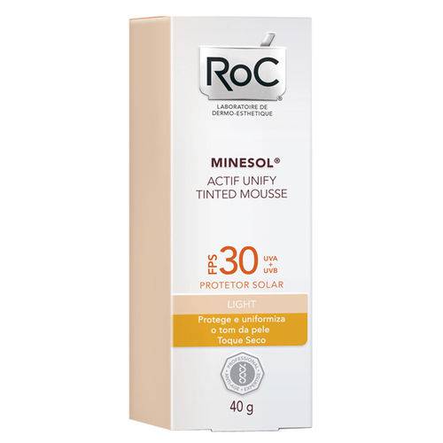 Minesol Actif Unify Tinted Mousse Light Fps30 Roc - Protetor Solar