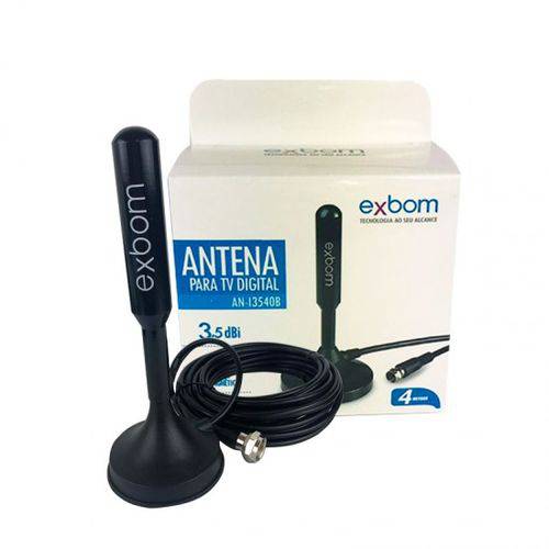 Mini Antena para TV Digital Amplificada HDTV UHF VHF Interna Externa 4M 3.5dBi AN-I3540B