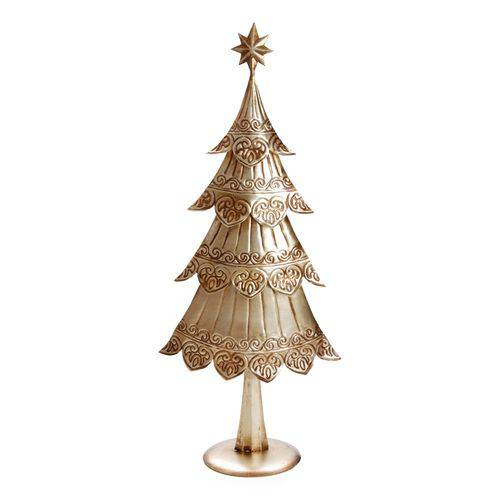 Mini Árvore de Natal Decoração 64cm Metal Dourado