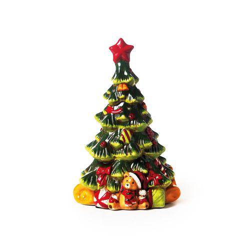 Mini Árvore Decoração Natal com Som e Luz 29cm Verde
